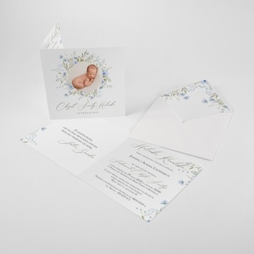 Zaproszenie Chrzest Personalizowane + koperta