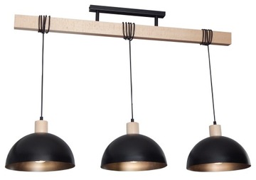 LAMPA PLAFON SUFITOWY MS/3PL LED LOFT DREWNO E27