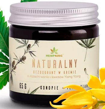 HempKing Dezodorant w Kremie Konopny CBD Wanilia i Kwiaty Ylang Ylang 65g