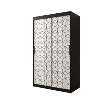 Szafa przesuwna Heksagon I 120 x 200 x 62 czarna