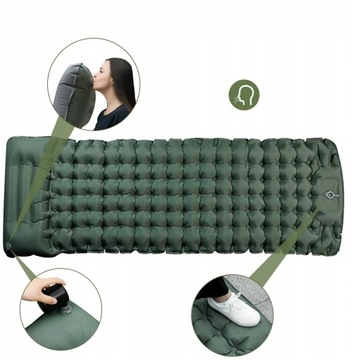 МАТРАС КЕМПИНГ НАДУВНЫЙ КОВРИК ЗЕЛЕНЫЙ ВОДОНЕПРОНИЦАЕМЫЙ