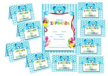 Zaproszenia x10 na 1 2 3 4 5 ... urodziny roczek