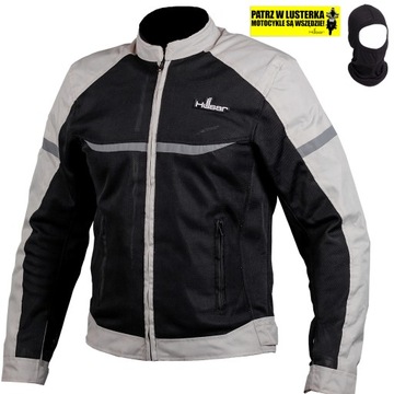 Kurtka motocyklowa HUSAR SAFOLA AIR męska tekstylna szara + kominiarka