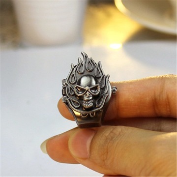 Creative anillos Finger Ring Watch Punk Mini