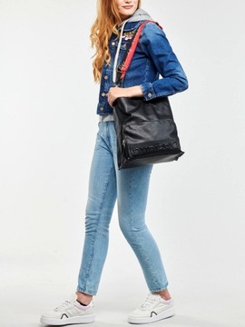 DESIGUAL kurtka jeans + bluza 2w1 JACKSONVILLE S 36 kaptur broszka