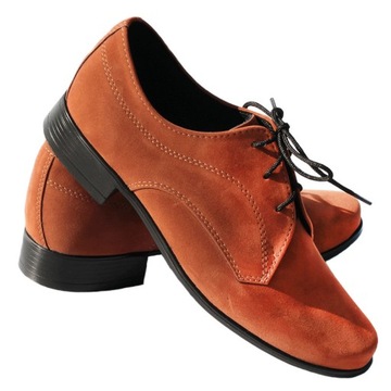 Eleganckie buty wizytowe komunijne dla chłopca chłopięce nubuk brązowe 2932