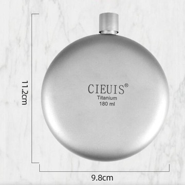 Titanium Hip Flask Drink Bottle Round Lightweight Leakproof for with Funnel