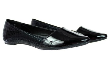 BALERINY LAKIERKI ELEGANCKIE CZARNE BUTY DAMSKIE 6401 roz. 40