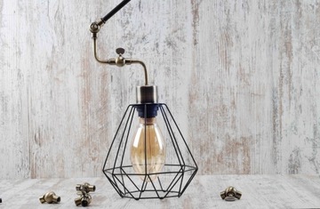 patyna metalowa oprawka e27 z dwoma kołnierzami i blokadą pająk loft retro