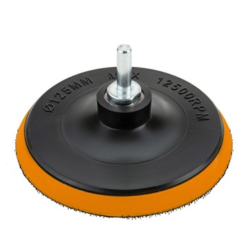 DYSK SZLIFIERSKI NA RZEP PAPIER ŚCIERNY KRĄŻKÓW 125mm + ADAPTER WIERTARSKI