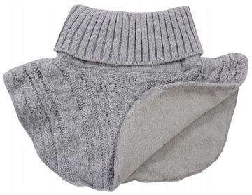 KOMIN ZIMOWY GOLF DWUWARSTWOWY OCIEPLANY POLAREM WARKOCZ szary 3-8 V019C