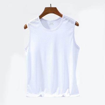 Summer Men Ice Silk Tank Top Slim Fit Vests Mesh S