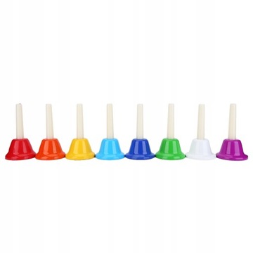 Набор разноцветных металлических колокольчиков из 8 нот