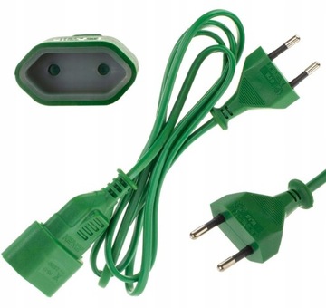 Przedłużacz 1gn b/u 3m choinkowy 2,5A zielony ABEX