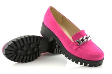 ТУФЛИ ПОЛЬСКОЙ ФУКСИИ НА ТОЛСТОЙ ПОДОШВЕ ХИТ 39