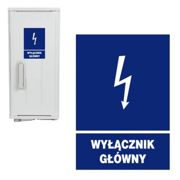 Tabliczka Tablica Informacyjna WYŁĄCZNIK GŁÓWNY