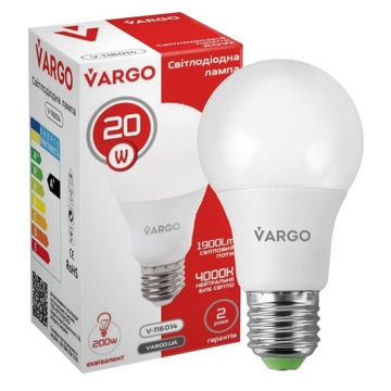 LED Żarówka VARGO A80 20W E27 1425lm 4000K (V-116014)