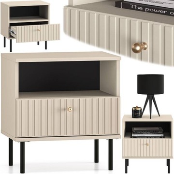 SZAFKA NOCNA Z SZUFLADĄ 53x50 DO SYPIALNI SALONU POKOJU SOPHIE 07 CASHMERE