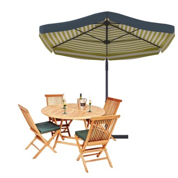 Большой СКЛАДНОЙ САДОВЫЙ ЗОНТ с рюшами, прочный, 350x250 см + БЕСПЛАТНЫЙ КРЫШОК