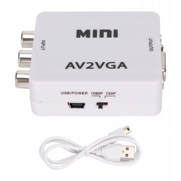 Konwerter Adapter Przejściówka AV na VGA