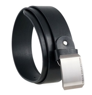 SKÓRZANY PASEK DO SPODNI 4 CM CZARNY MENS 105