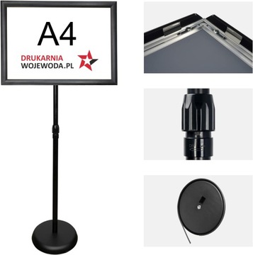 Информационная стойка Menuboard А4 для постера Черный