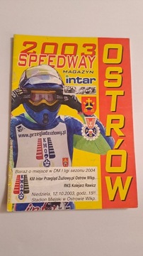 ISKRA OSTRÓW WLKP - KOLEJARZ RAWICZ 12-10-2003 - PROGRAM ŻUŻLOWY WYPEŁNIONY