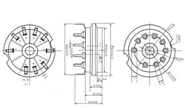 КЕРАМИЧЕСКАЯ РОЗЕТКА 9PIN PCB5 NOVAL ECC83 ECC82