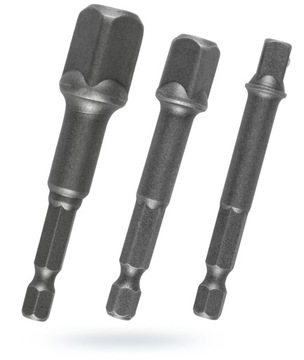 Переходник 1/4 шестигранник x квадрат 1/2 1/4 3/8 3 шт. HITACHI