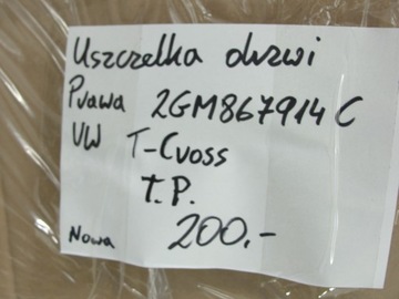 USZCZELKA DRZWI TYŁ PRAWA VW T-CROSS 2GM867914C