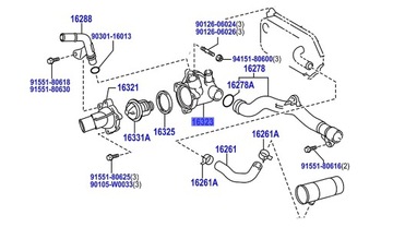 AVENSIS T25 05-08 POUZDRO TERMOSTATU 2,0 2,2