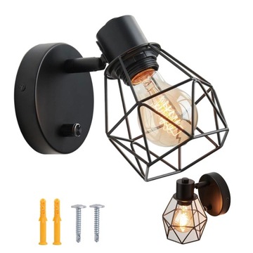 LAMPA ŚCIENNA WEWNĘTRZNA KINKIET E27 LED NOWOCZESNA SUFITOWY 220V 3000K