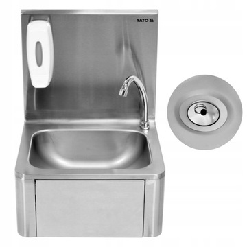 YATO GASTRO РАКОВИНА ДЛЯ РУЧКИ, АКТИВИРУЕМАЯ КОЛЕННЫМ ДИСПЕНСЕРОМ 400x330x570 мм YG10010