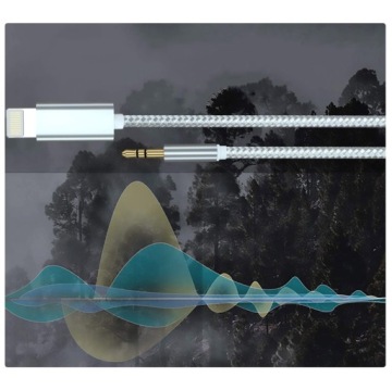 АУДИО-АДАПТЕР ДЛЯ IPHONE НА AUX JACK, СЕРЕБРЯНЫЙ