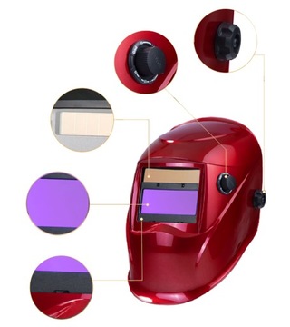 СВАРОЧНЫЙ ШЛЕМ С АВТОЗАТЕМНЕНИЕМ КРАСНАЯ АВТОМАТИЧЕСКАЯ МАСКА MAGNUM