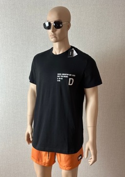 Diesel T-shirt Męski Czarny Slim fit r. L