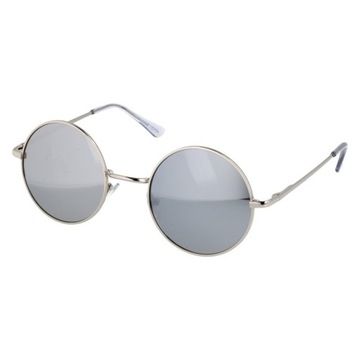 Okulary lustrzane lenonki srebrne OSWELL