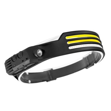 Mocna Latarka Czolowa LED COB Czujnik Ruchu USB-C