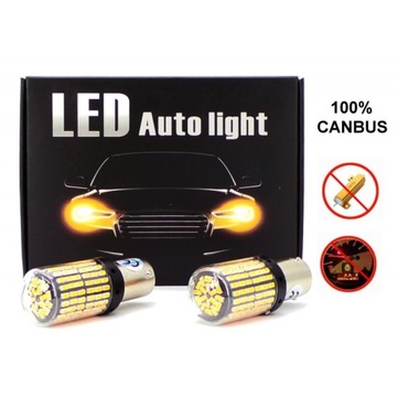 LED 2x P21W, BA15S 12-24V 100% CANBUS pomarańczowa