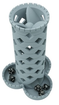 Тройная спиральная башня для игральных костей - Dice Tower Светло-серый