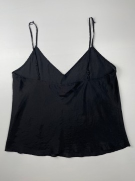 Блуза женская, топ на тонких бретелях, черная, 100% шелк, SUNNY LEIGH, размер M