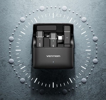 Комплект беспроводных петличных микрофонов Vention, 2 шт., с чехлом для зарядки