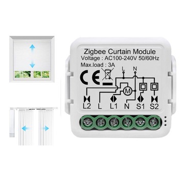 УСТАНОВЛЕННЫЙ КОНТРОЛЛЕР РОЛЬСТАВНИ ZIGBEE 3.0 TUYA SMART HOME 3A