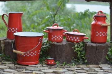 Ведро эмалированное Ретро, ​​1 л, белое ведро