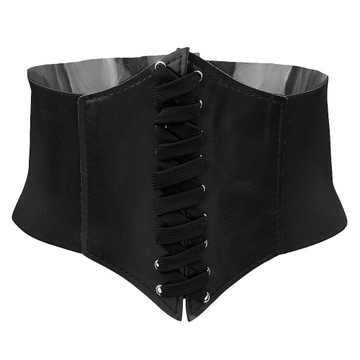 Damski szeroki pasek Obi PU Leather