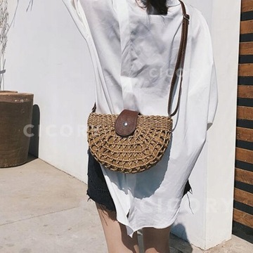 Сумка на плечо BOHO BASKET HALF MOON WOVED