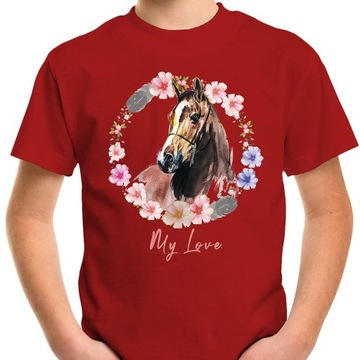 T-SHIRT KOSZULKA DLA DZIECKA KONIE 164 SUPER JAKOŚĆ