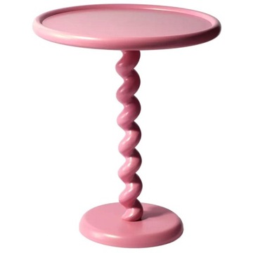 Stolik boczny Pols Potten Twister – różowy Ø 46 x H 56 cm