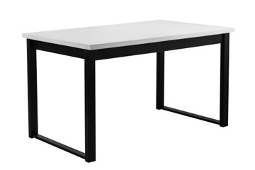BIAŁY STÓŁ ROZKŁADANY LOFT CZARNE NOGI 180/140x80