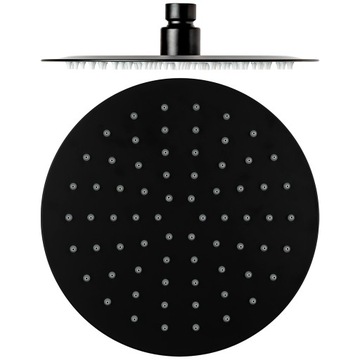 20CM CZARNA DESZCZOWNICA OKRĄGŁA ULTRA CIENKA STAL